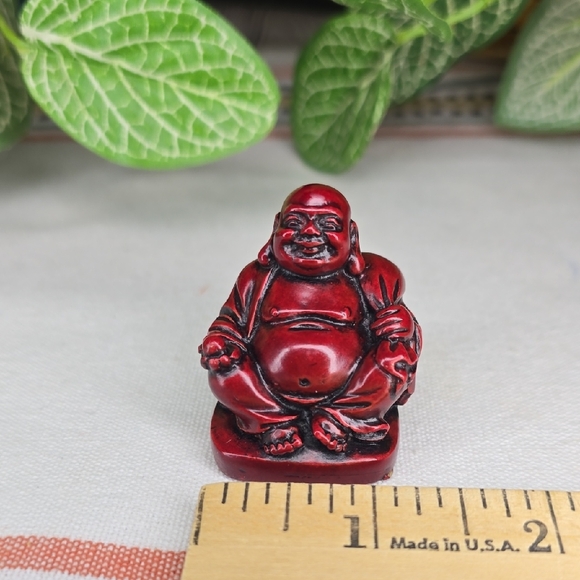 Red Laughing Buddha Figurine - Picture 6 of 7